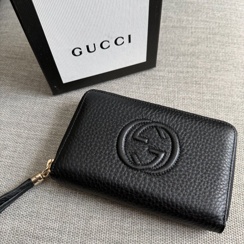 New Gucci Soho Black Leather Wallet - Picture 2 of 6